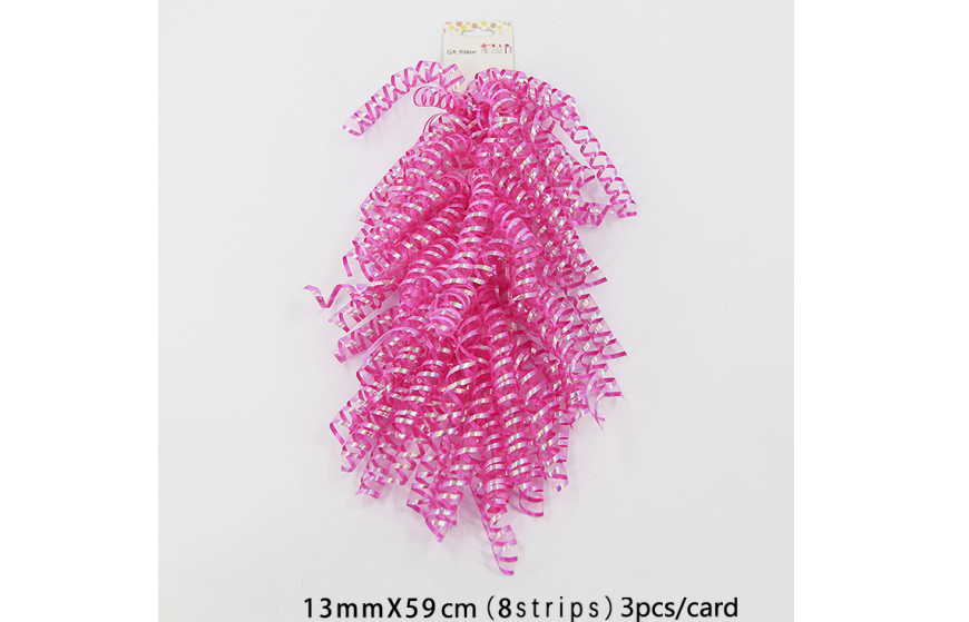 Lazo rizado de organza iridiscente (13mm * 59cm * 8)